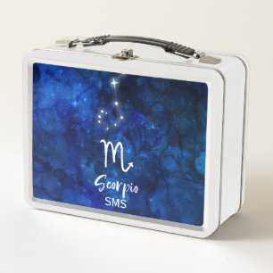 Lunch Box Scorpio Zodiac Constellation Bleu Galaxie Monogram