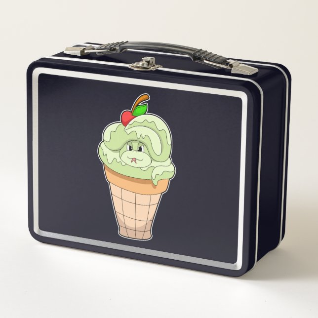 Lunch Box Serpent avec cône crème glacée & cerise (Devant)