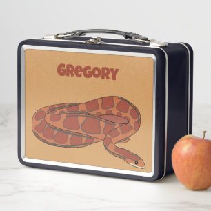Lunch Box Serpent de maïs orange rouge réaliste personnalisé