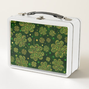 Lunch Box Shamrock irlandais quatre feuilles Lucky Clover Mo