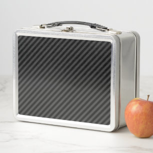 Lunch Box Simples bandes diagonales noires et fumantes noire