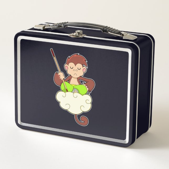 Lunch Box Singe en pattes croisées sur nuages (Devant)
