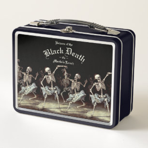 Lunch Box Skeletons de danse de la mort noire Halloween