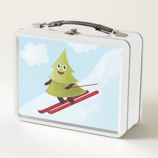 Lunch Box Ski Pine Arbre Cute Sports Neige hiver (Devant)