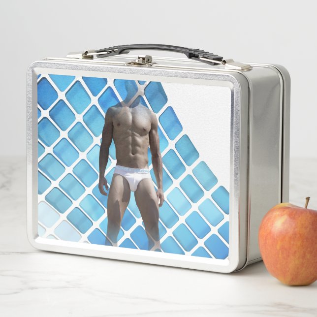 Lunch Box SlipperyJoe musculaire homme six pack abs mâle bla (En situation)