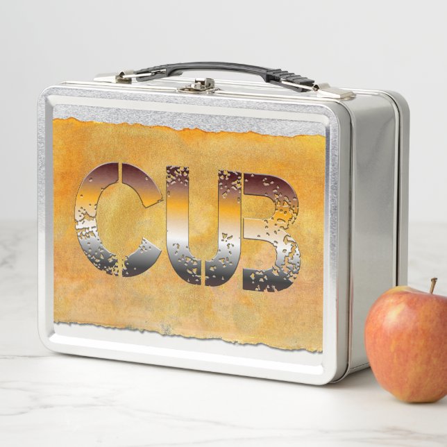 Lunch Box SlipperyJoe's petit ours mot orange-brun pro (En situation)