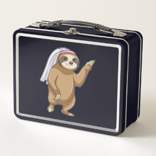 Lunch Box Sloth as Bride with Veil