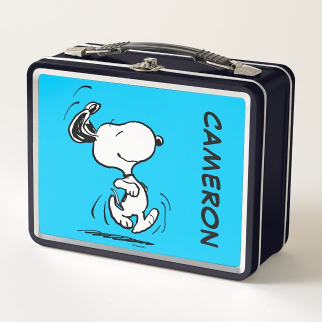 Lunch Box Snoopy Happy Dance | Ajoutez votre nom (Devant)