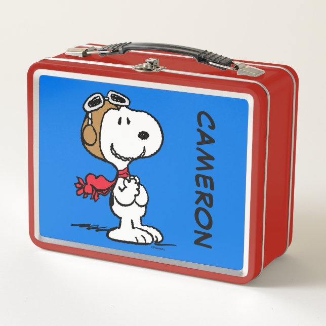Lunch Box Snoopy L'As Volant | Ajoutez votre nom (Devant)