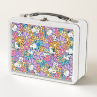 Snoopy & Motif de fleurs de bois