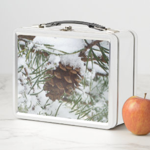 Lunch Box Snowy Pine Cone I