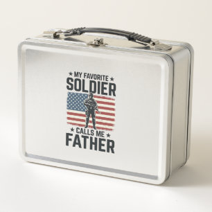 Lunch Box Soldat Patriotique Père Chemise Vintage Vector Des
