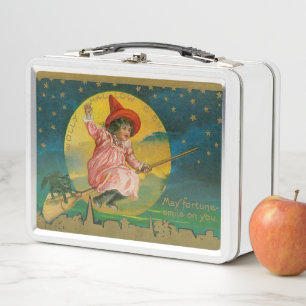 Lunch Box Sorcière gaie vintage de Halloween