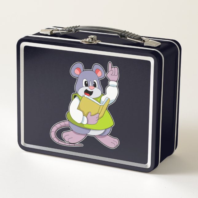 Lunch Box Souris comme enseignant avec livre (Devant)