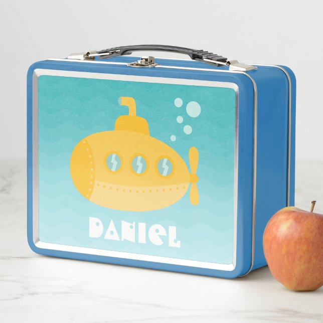 Lunch Box Sous-marin Jaune Cume Enfants de bateaux sous-mari (En situation)