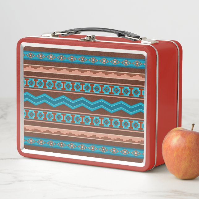 Lunch Box Southwest Style Geometric Cameron Gorge Design (En situation)