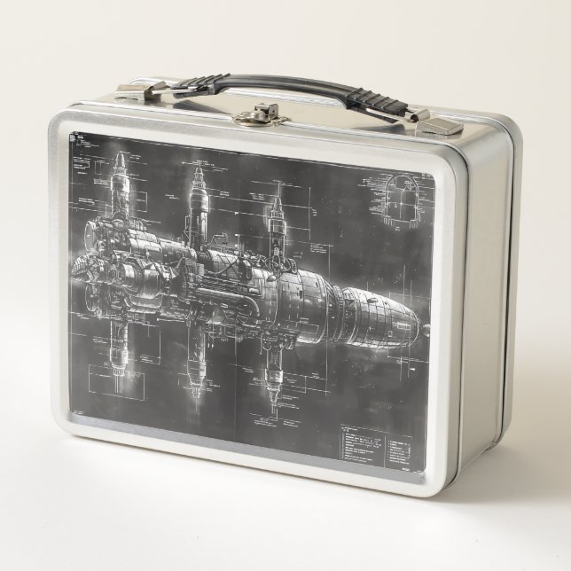 Lunch Box Station spatiale - Plan noir (Devant)