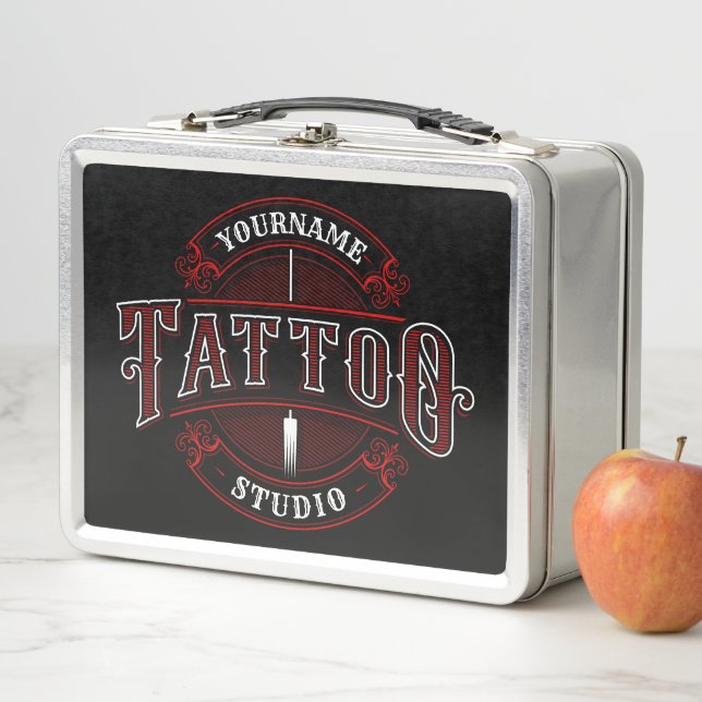 Lunch Box Style traditionnel AJOUTER LE NOM Tattoo Studio Sh (En situation)