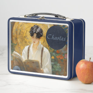 Lunch Box Style Vintage romantique Art de la lecture de garç