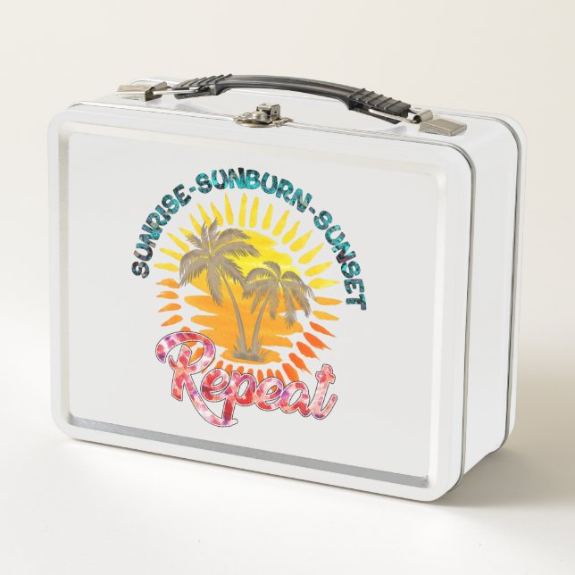Lunch Box Sunrise-Sunburn-Sunset-Repeat | Palmiers d'or (Devant)
