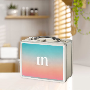 Lunch Box Sunset Ombre Turquoise à rose initial