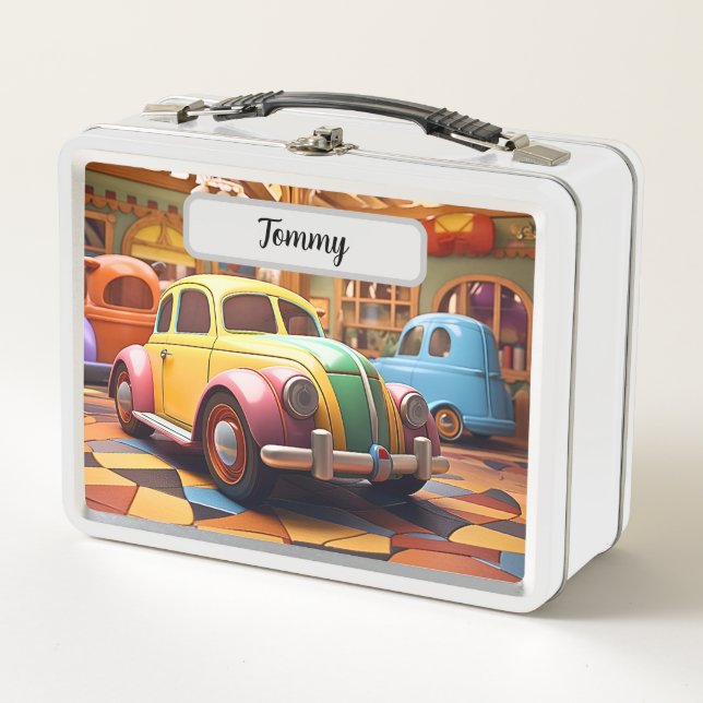 Lunch Box Super Cute Retro voiture jouets Boîte à lunch (Devant)