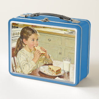 Lunch Box Sweet Modest Design – Girl Eating a Sandwich