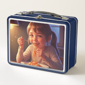 Lunch Box Sweet Modest Design – Jewish Girl Eating Pasta