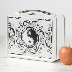 Lunch Box Symbole Yin & Yang Tatouage Noir et Blanc