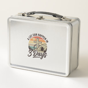 Lunch Box T-Shirt D Cave Croix Rétro 3 Jours Pâques Chrétien