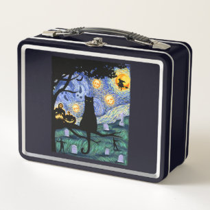 Lunch Box T-shirt de chat, Cat de nuit effrayant, Van Gogh C