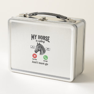 Lunch Box T-Shirt de gravure vintage d'appel de cheval drôle