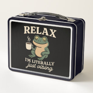 Lunch Box T-shirt drôle de grenouille rétro vibant à l'esthé