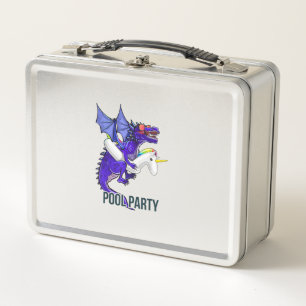 Lunch Box T-shirt flottant licorne dragon de fête au bord de