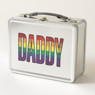 Lunch Box T-Shirt Typographie Fierté Papa Arc-en-Ciel Vintag