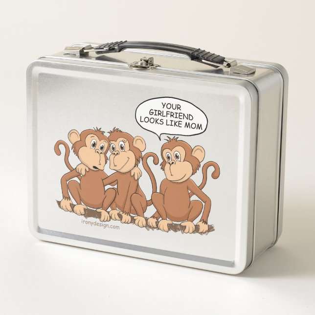 Lunch Box Ta copine a l'air d'un singe drôle (Devant)