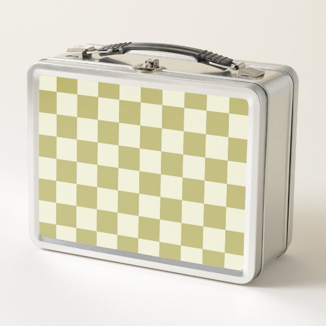 Lunch Box Tablier en kaki foncé et beige (Devant)