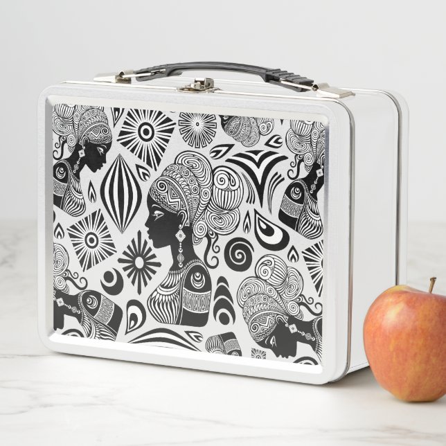 Lunch Box Tatouage Tribal Portrait de Fille Africaine (En situation)