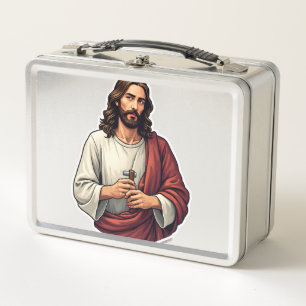 Lunch Box Tee avec gravure vintage Jésus charpentier Mark 2