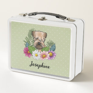 Lunch Box Terrier Wheaten à poil doux avec fleurs et nom