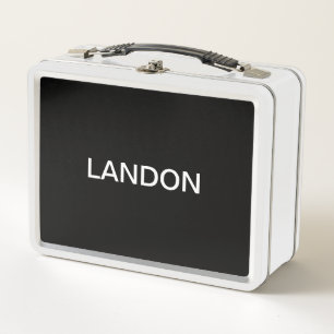 Lunch Box Texte modifiable moderne   Noir et blanc