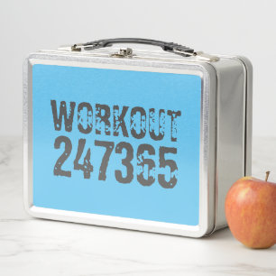 Lunch Box Texte usé et rayé Workout 247365 bleu