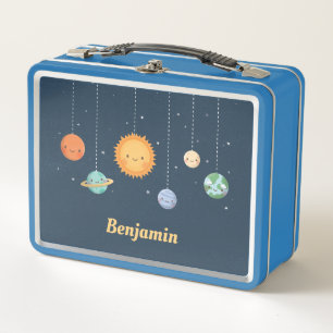 Lunch Box Thème spatial avec soleil et planètes mignons pour