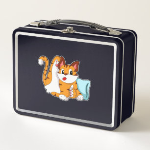 Lunch Box Tiger chat avec Coussin