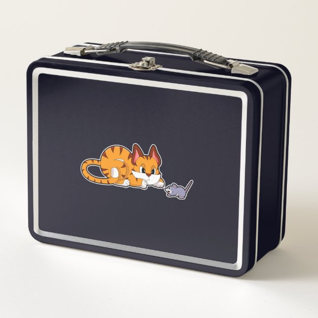 Lunch Box Tiger chat avec souris (Devant)