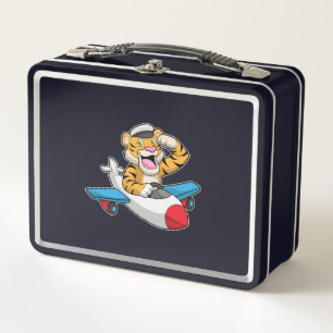 Lunch Box Tiger comme pilote dans l'avion
