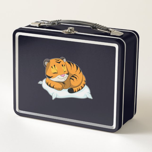 Lunch Box Tigre au coucher avec Coussin (Devant)