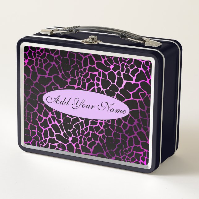 Lunch Box Tigre rose moderne Ajouter votre texte (Devant)