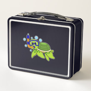 Lunch Box Tortue à la plongée avec tuba