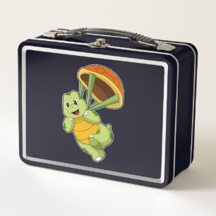 Lunch Box Tortue avec Shell en tant que Skydiver